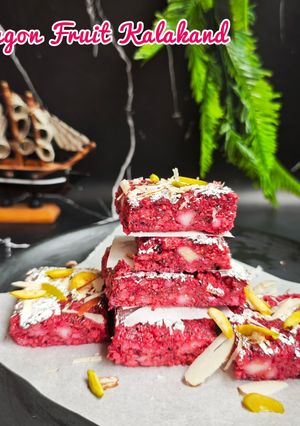A picture of Dragon fruit kalakand.