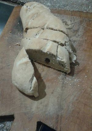 Una foto de Pan casero con chicharrón, delicioso