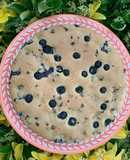Torta de arándanos y chispas de chocolate con harina de avena