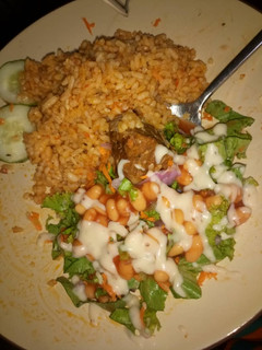 A picture of Jallop rice with salad.