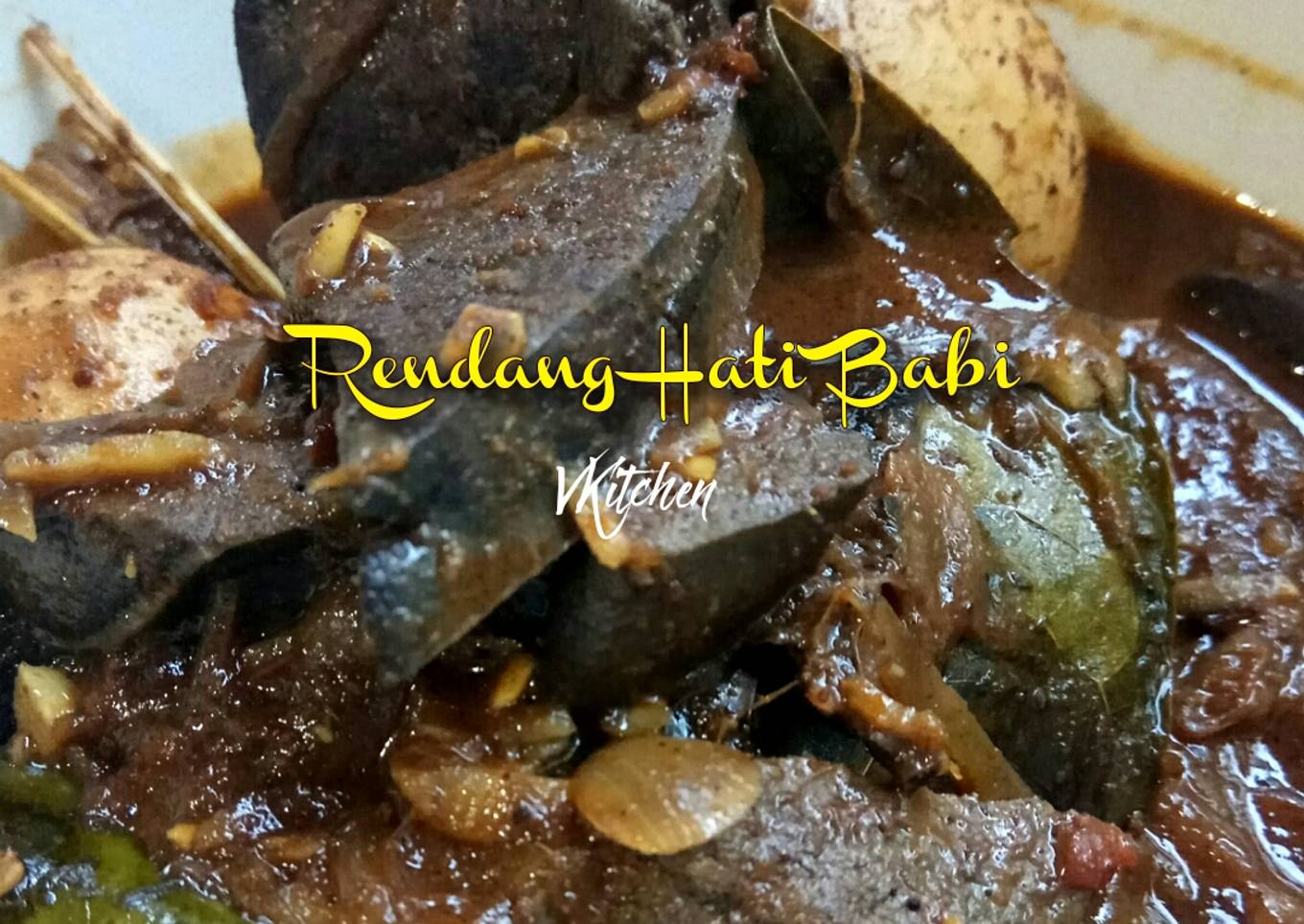Rendang Hati Babi (Bumbu Instant) dan Telur