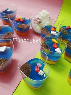 عکسی از دستور دسر پودینگ ژله ای تک نفره 😍