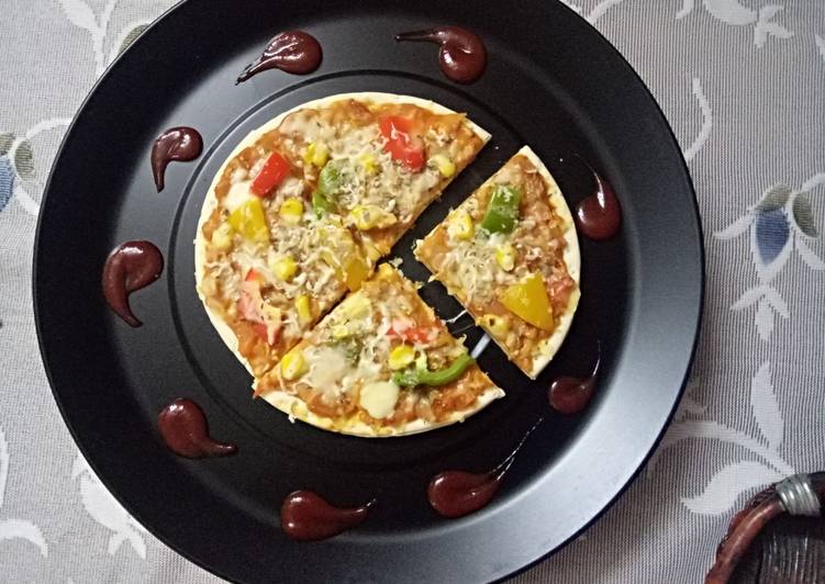 Recipe of Ultimate Corn, capsicum makhni pizza