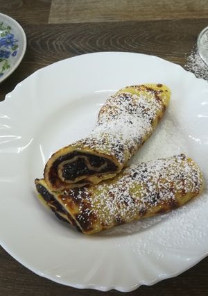 Krumpli lángos szilvalekvárral recept fotója