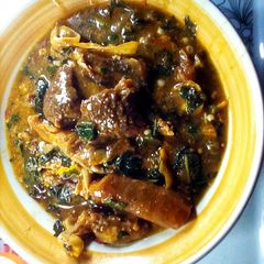A picture of Yellow Habanero Pepper Ogbono Soup.