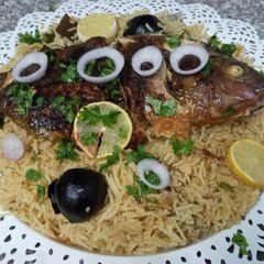 A picture of Fish majboos Rice.