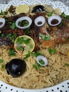 A picture of Fish majboos Rice.