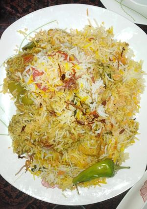 A picture of Chicken baryani.