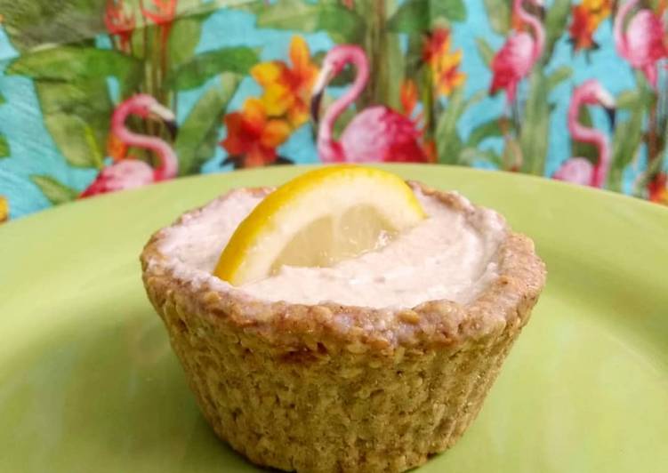 Tortinhas de aveia e linhaça, com recheio de creme de limão