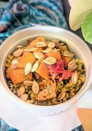 簡易南瓜義大利麵 的食譜成品照片