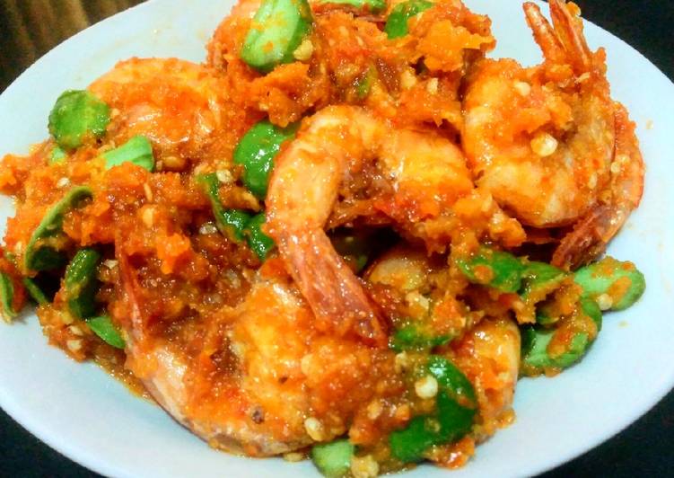 Udang Sambal Petai extra Hot(Non bau Petai di mulut)