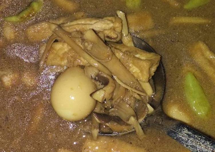 Semur jamur barat tahu telur puyuh