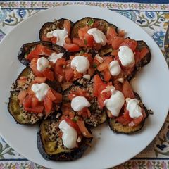 A picture of Eggplant and quinoa.