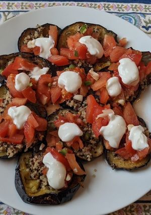 A picture of Eggplant and quinoa.