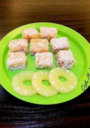 عکسی از دستور دسر آناناس نارگیلی