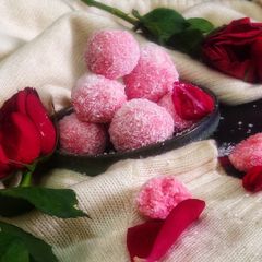 Rose coconut Ladddooo A picture of Rose coconut Ladddooo.