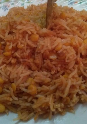 A picture of Chana dal pulao.