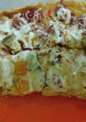 Foto resep Pizza sosis jamur bolognese ala happycall