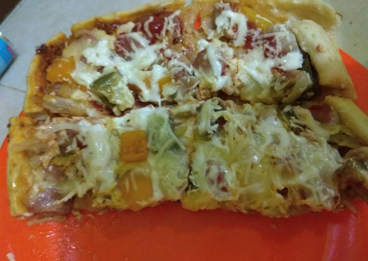 Resep Pizza sosis jamur bolognese ala happycall, Menggugah Selera