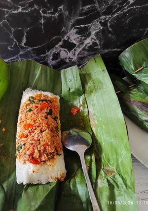 Foto resep Nasi Bakar Isi Sei Tuna Pedas