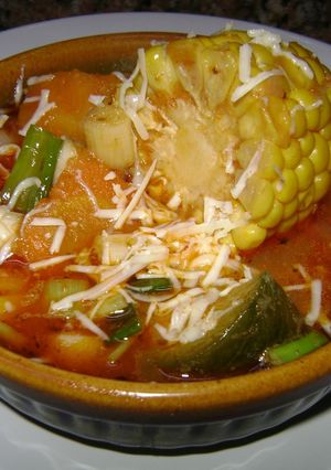 Una foto de Cazuela de verduras en olla de barro