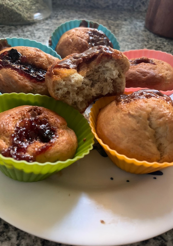 Una foto de Muffins de banana con nuez