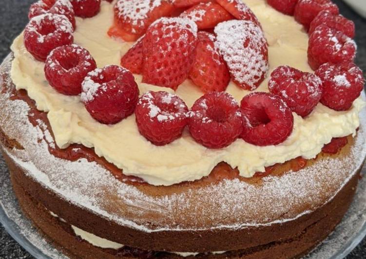 Steps to Make Any-night-of-the-week Eggless Sponge Cake Recipe