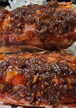 Una foto de Arrollado de cerdo con salsa de cerveza