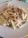 Pasta mascarpone pancetta noci