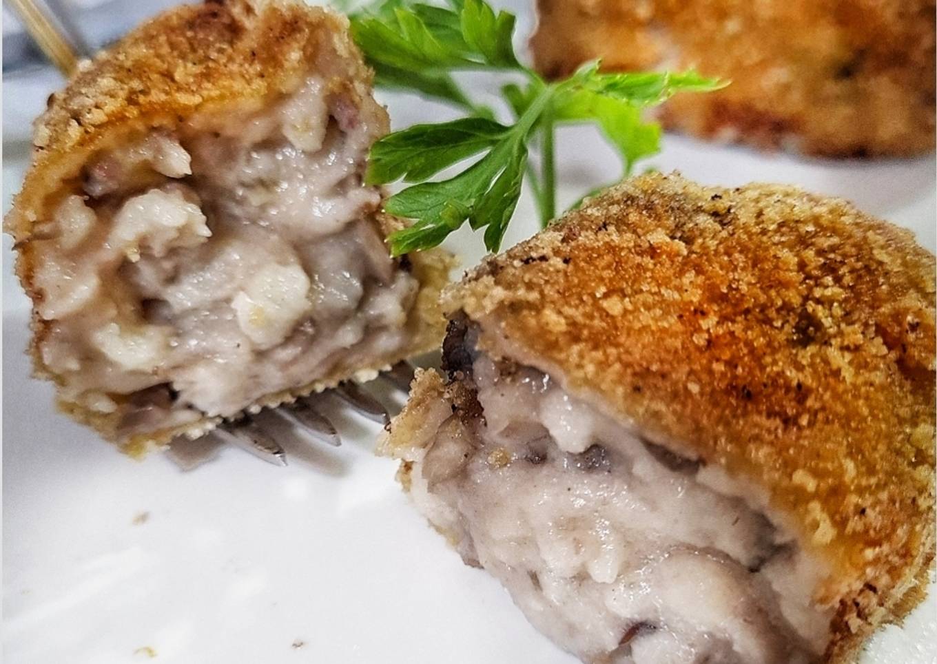 Croquetas de setas y paté de cerdo ibérico