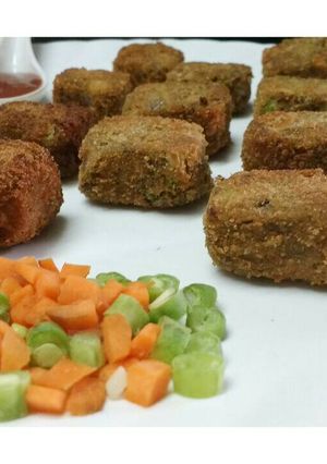 A picture of Mixed lentils beans veg nuggets.