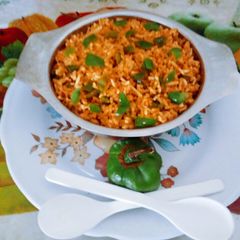 A picture of Yummy tasty capsicum basmati rice.