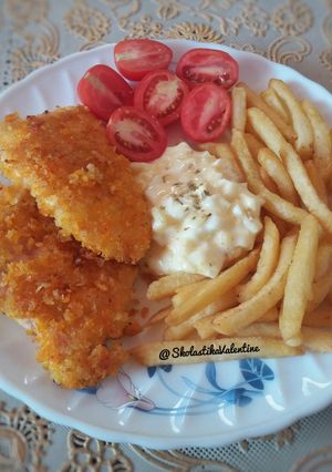 Foto resep Mayo Chicken and Chips with Tartar Sauce