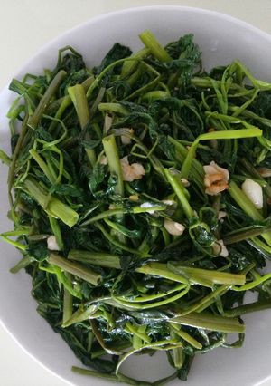 Hình của món Rau muống xào tỏi.