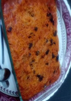 صورة لوصفة معكرونه بصوص البندوره وقطع اللحمه سهله جدا