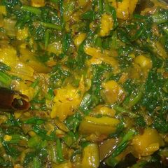 A picture of Brinjal aur Palak saag.