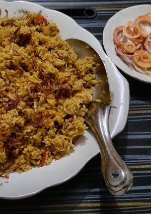A picture of Leftover Chhole Pulao.