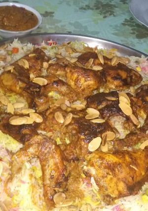صورة لوصفة الارز بالخضار وصوص الدجاج