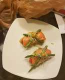 Pincho salmón con espárragos