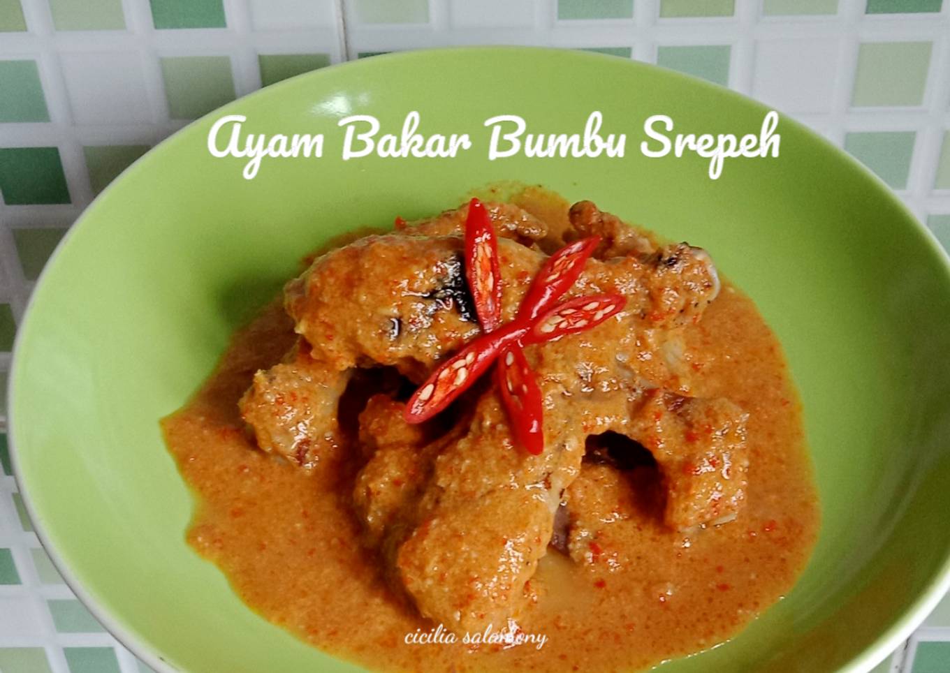 Ayam goreng dengan sorbet pedas