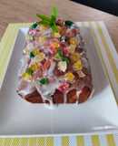 Bizcocho plum cake de frutas confitadas y nueces
