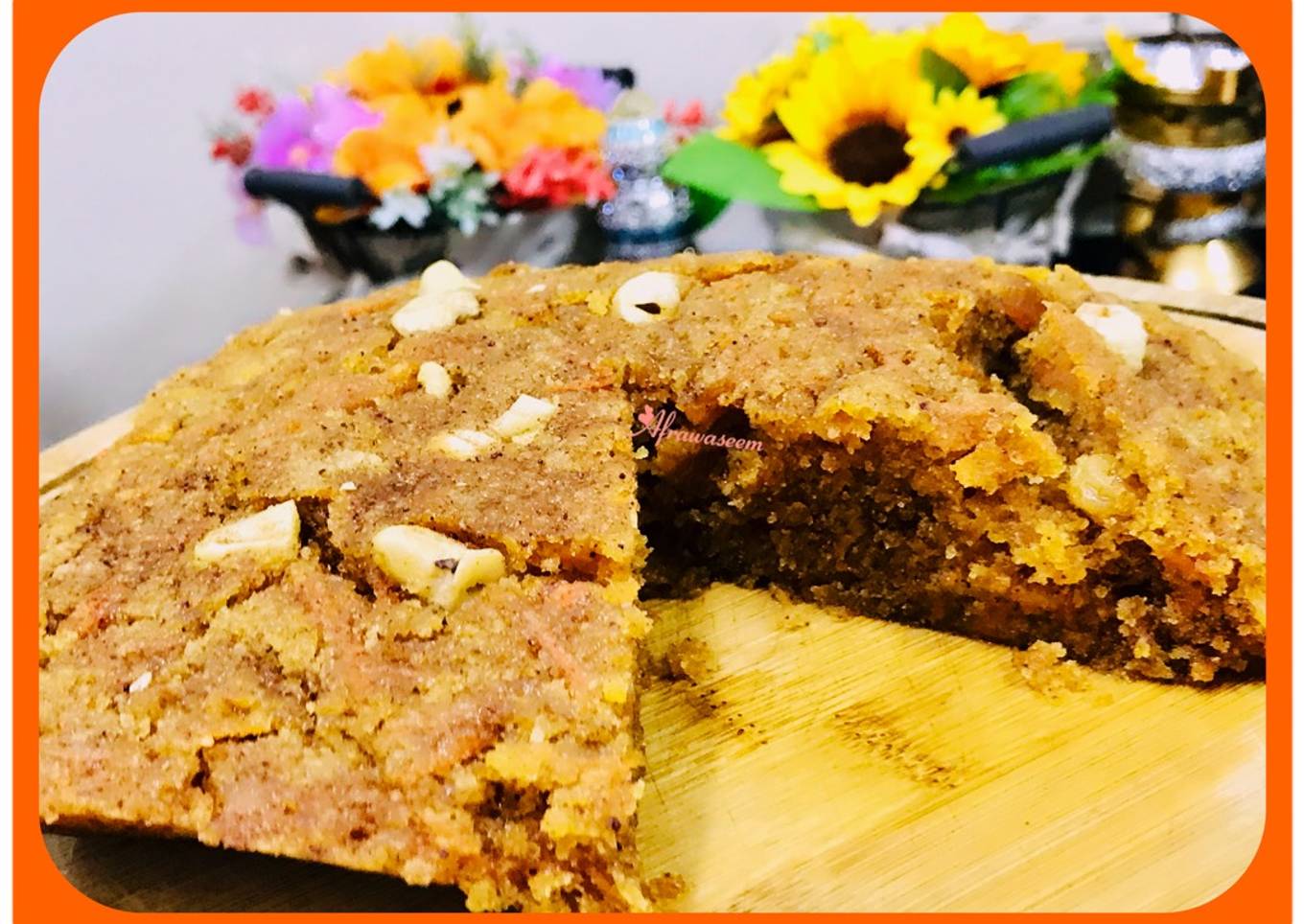 Tea time Cinnamon carrots cake in microwave
