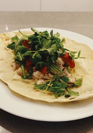 A picture of Shredded Chicken Flatbreads.
