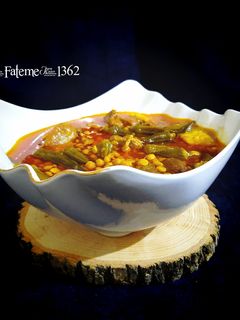 عکسی از دستور خورش قیمه بامیه