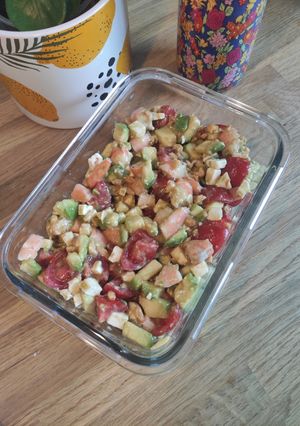 Une photo de Salade avocat crevettes