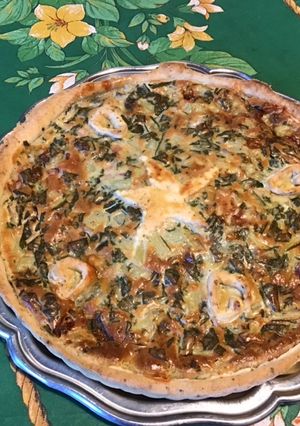 Une photo de Tarte aux blettes,roquefort et lardons (pâte brisée aux épices méditerranéennes)