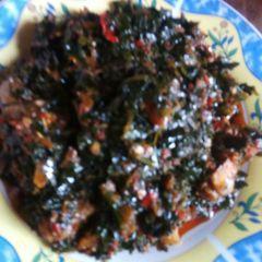 Efo riro(vegetable soup) A picture of Efo riro(vegetable soup).