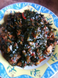 A picture of Efo riro(vegetable soup).