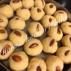 A picture of Rava (sooji laddu).