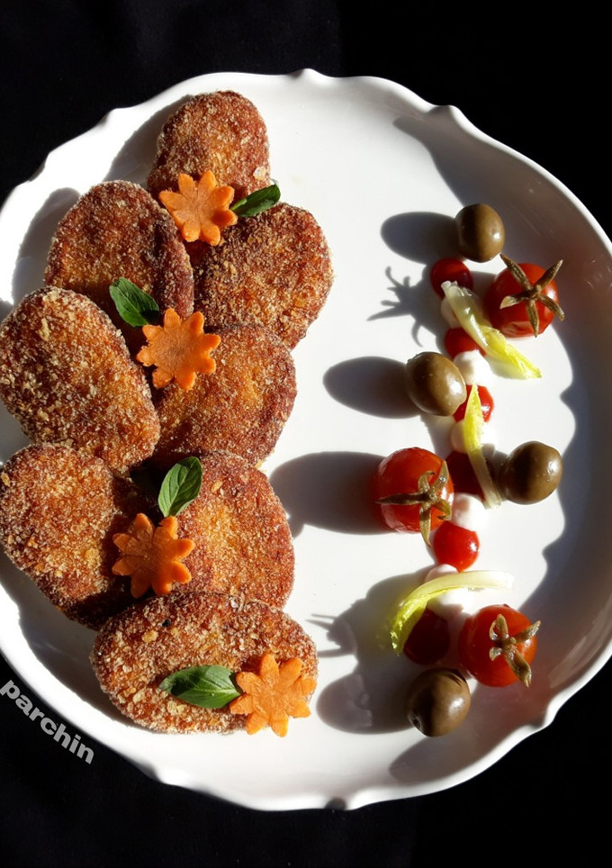 عکسی از دستور کتلت مرغ و هویج 🌸